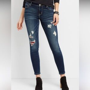 Maurices Buffalo Plaid Distressed Denim Flex jeggings NWT